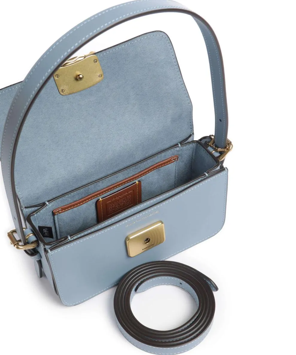 Zoe Shoulder bag fine grain cow leather blue-grey