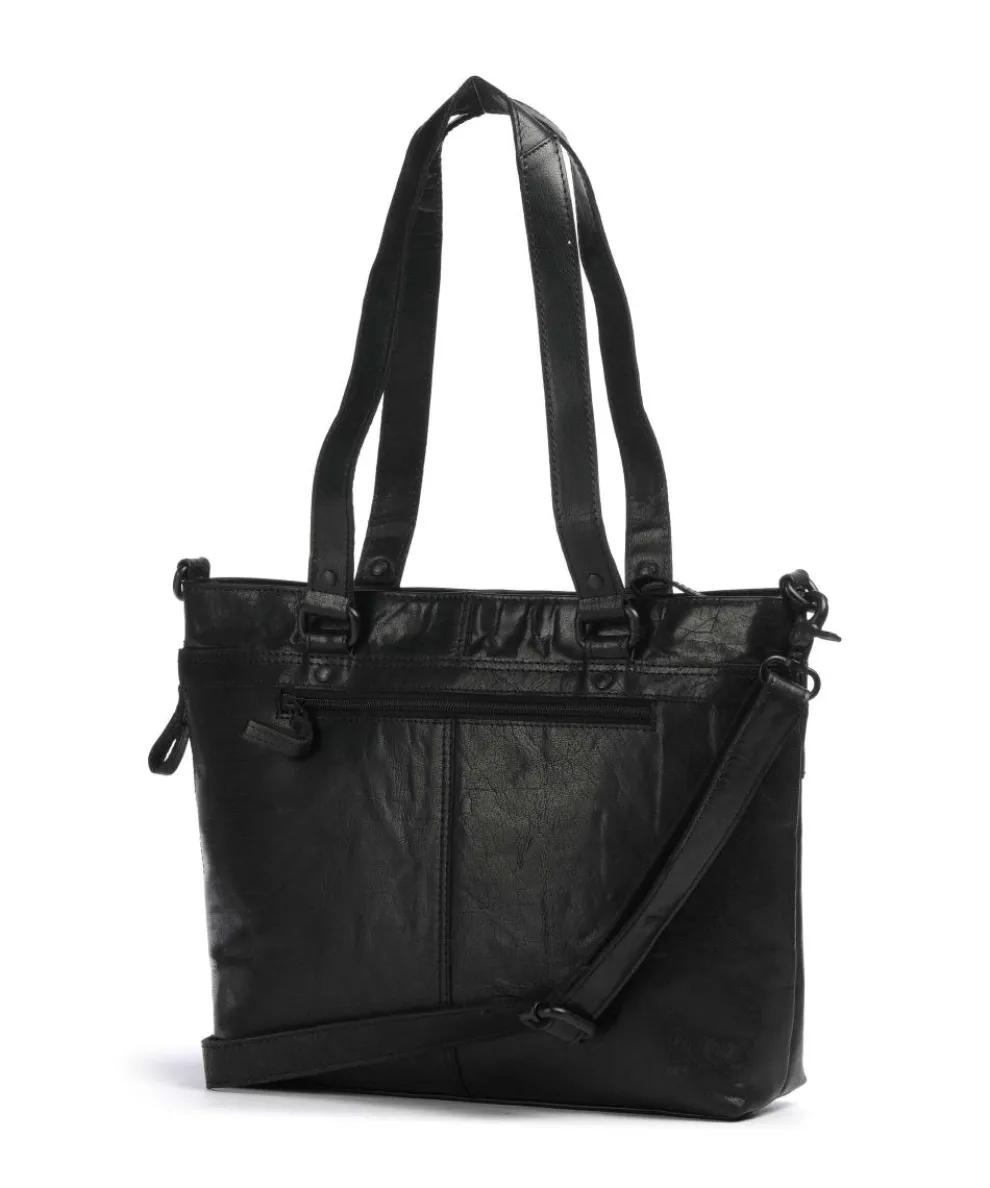 Bronco Lavendar Tote bag 13″ fine grain leather black