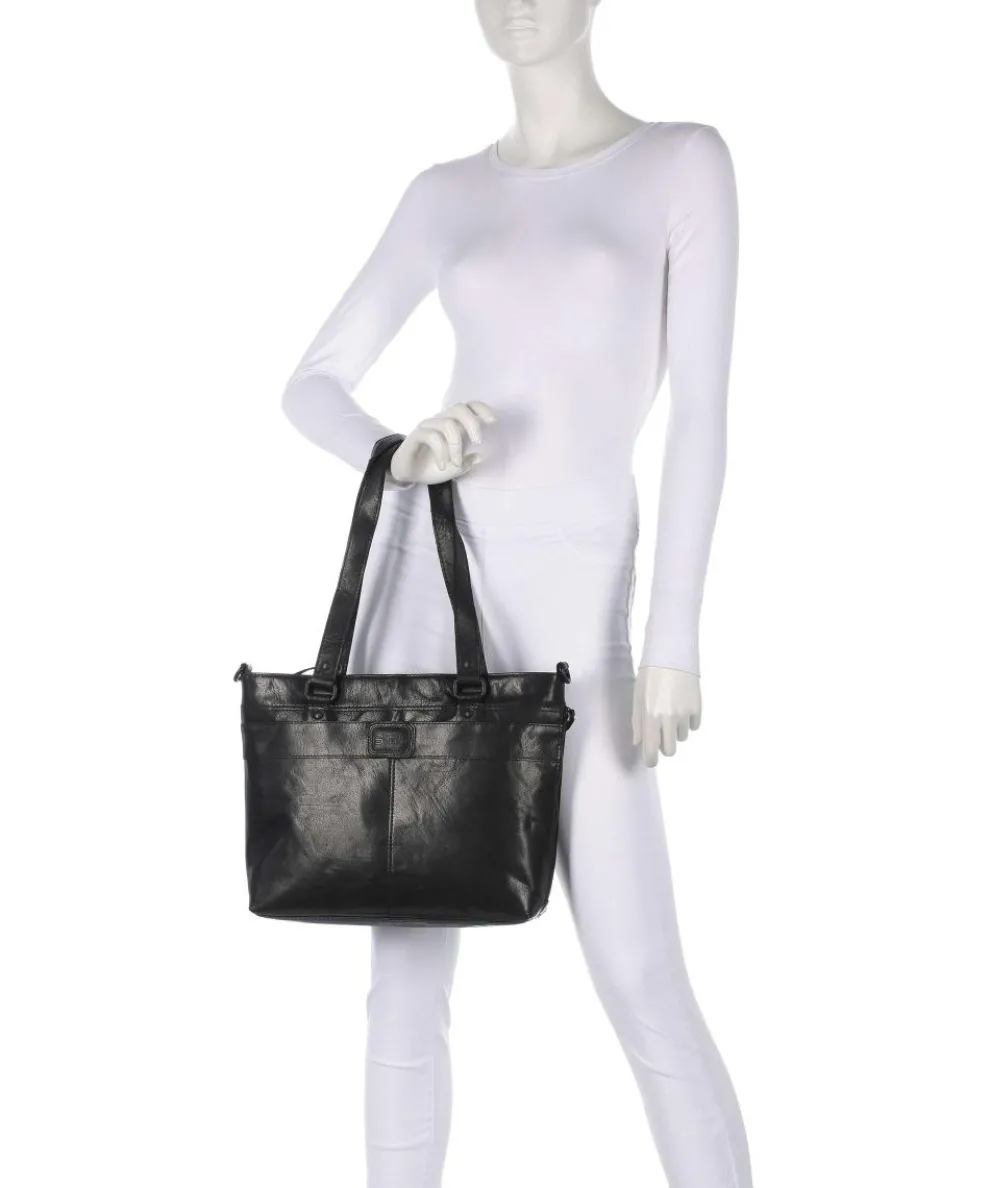Bronco Lavendar Tote bag 13″ fine grain leather black