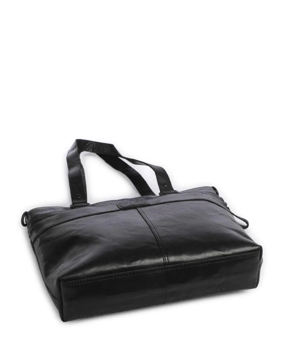 Bronco Lavendar Tote bag 13″ fine grain leather black