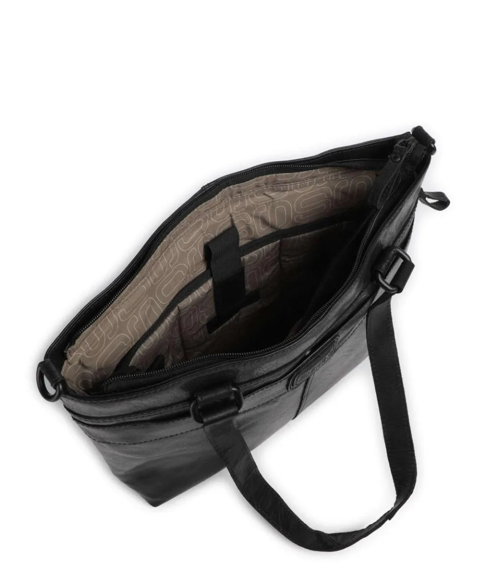 Bronco Lavendar Tote bag 13″ fine grain leather black