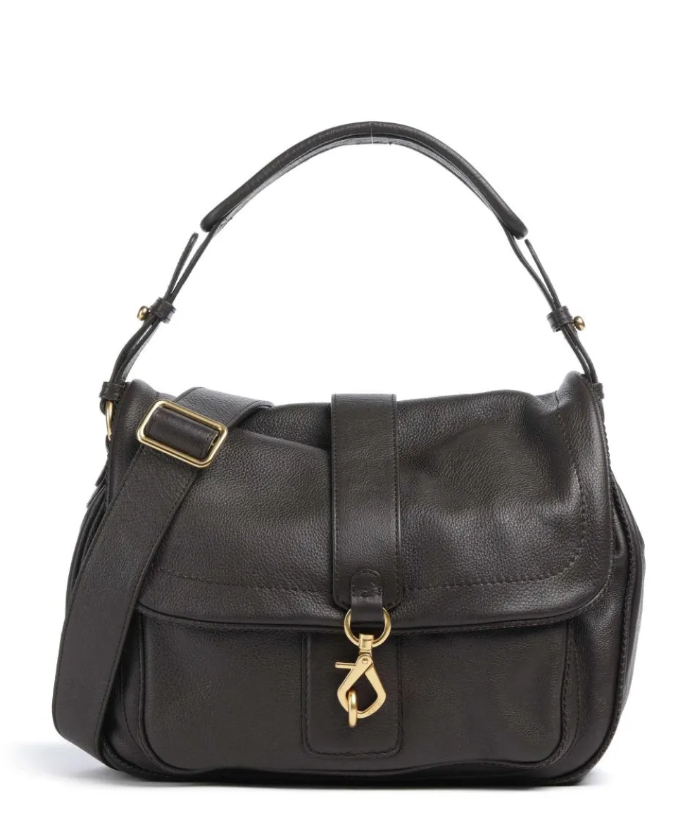 Dalia Star Saddle Hobo bag grained leather dark brown