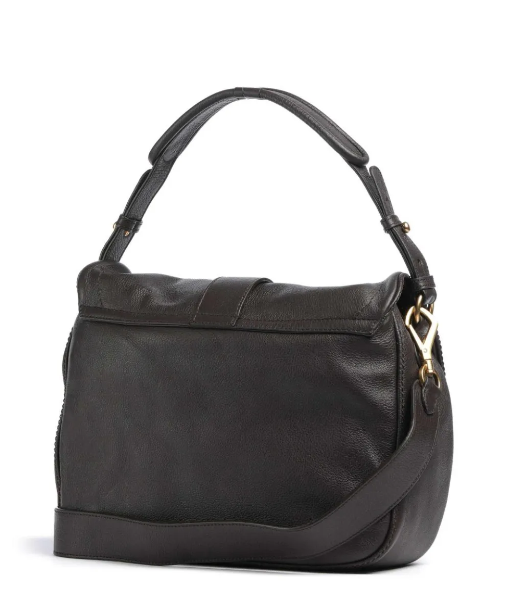Dalia Star Saddle Hobo bag grained leather dark brown
