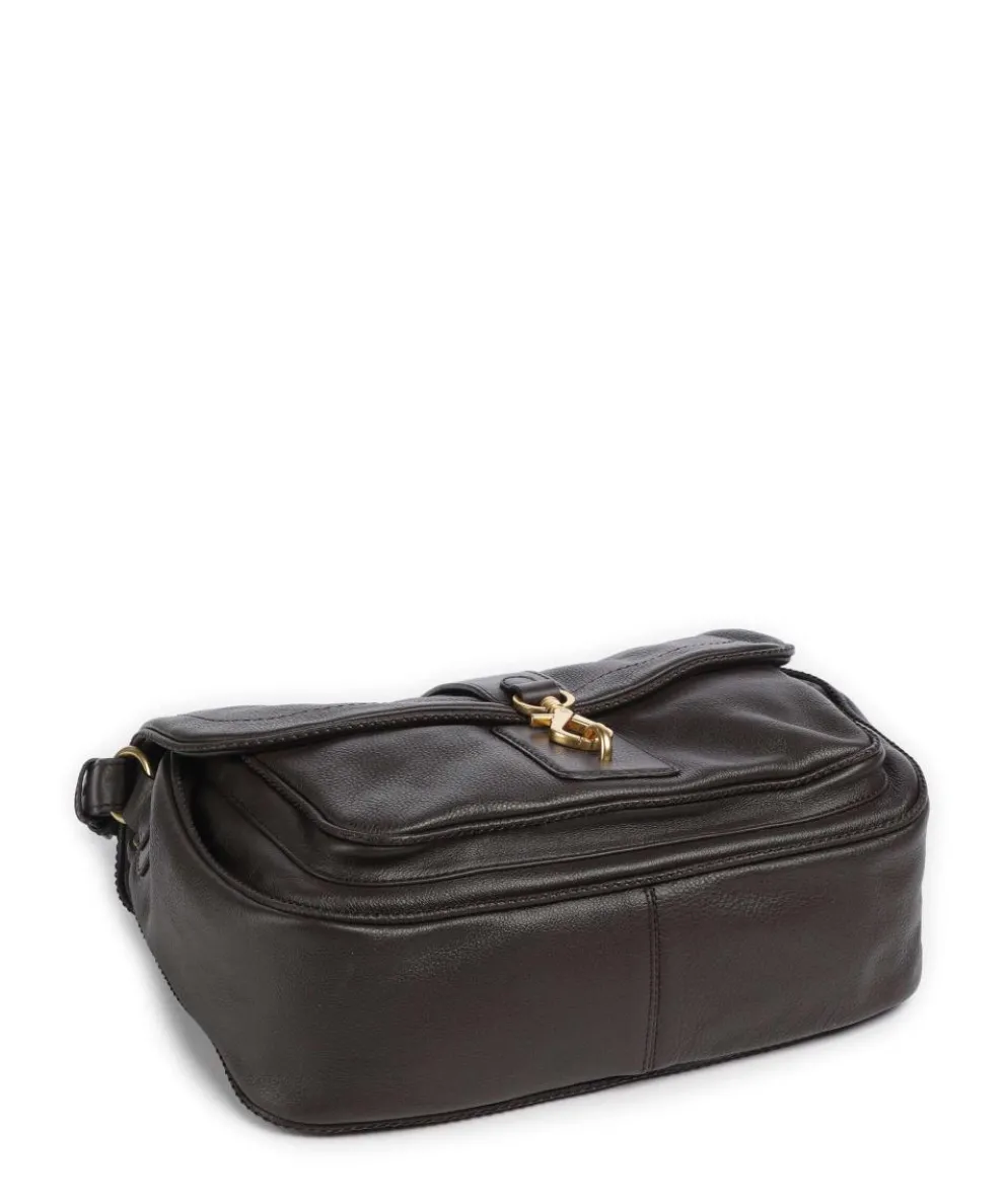 Dalia Star Saddle Hobo bag grained leather dark brown