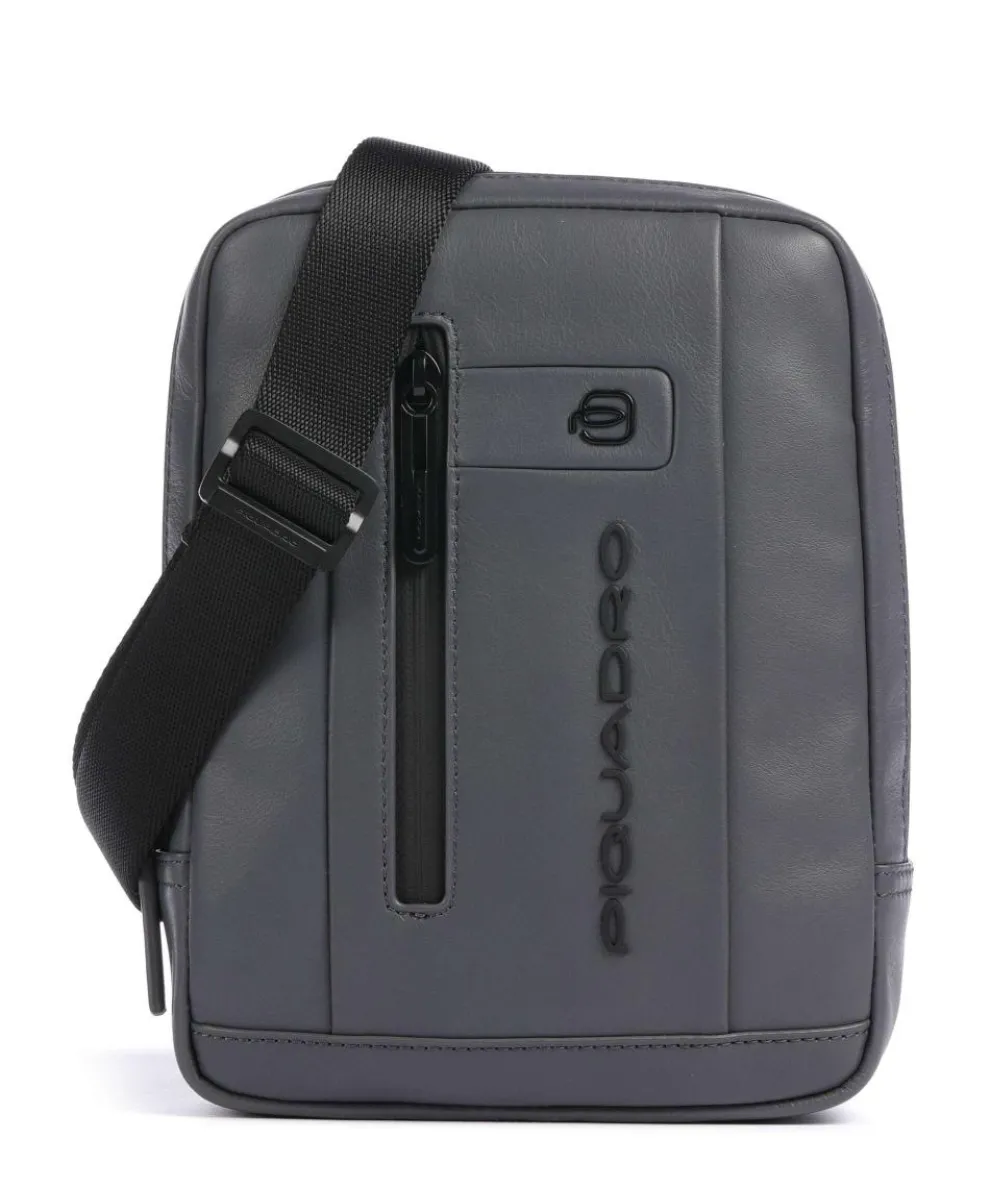 Urban Crossbody bag fine grain cow leather grey