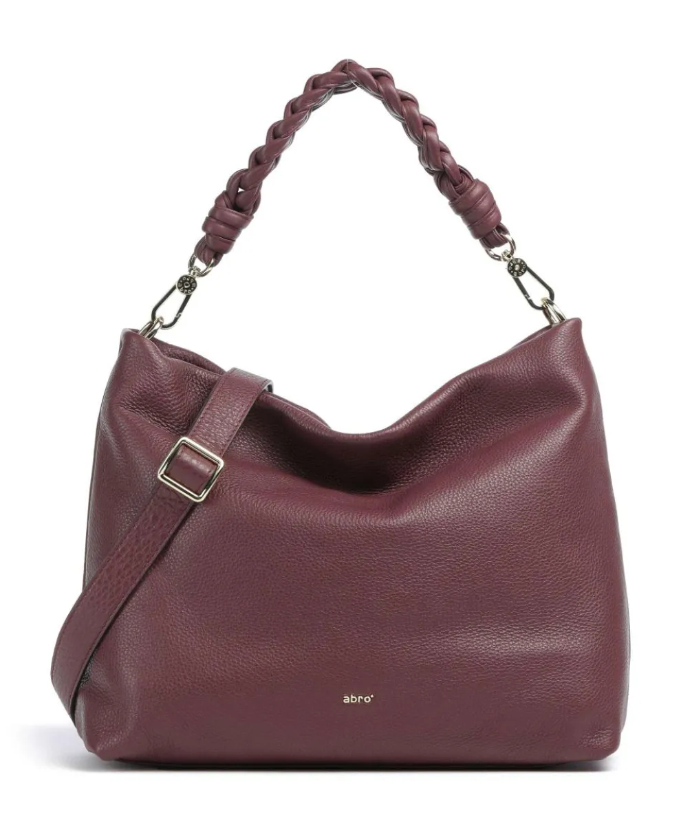 Dalia Soley Hobo bag grained leather bordeaux red