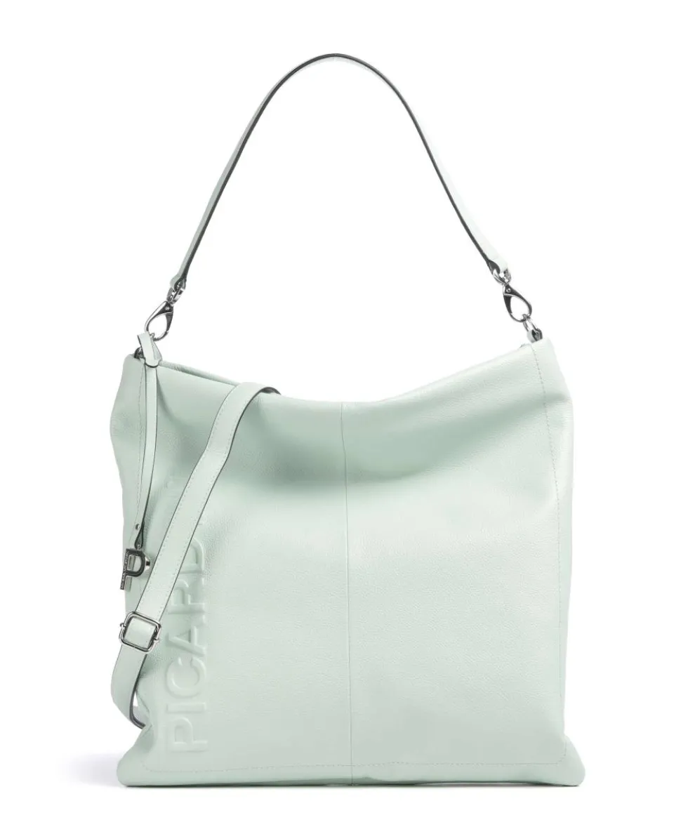 Zoom Hobo bag grained cow leather mint green