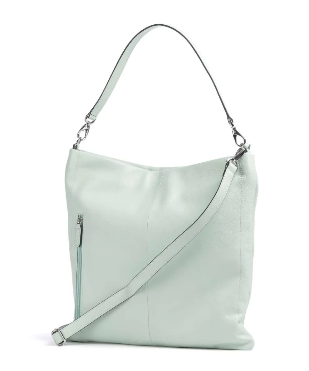 Zoom Hobo bag grained cow leather mint green