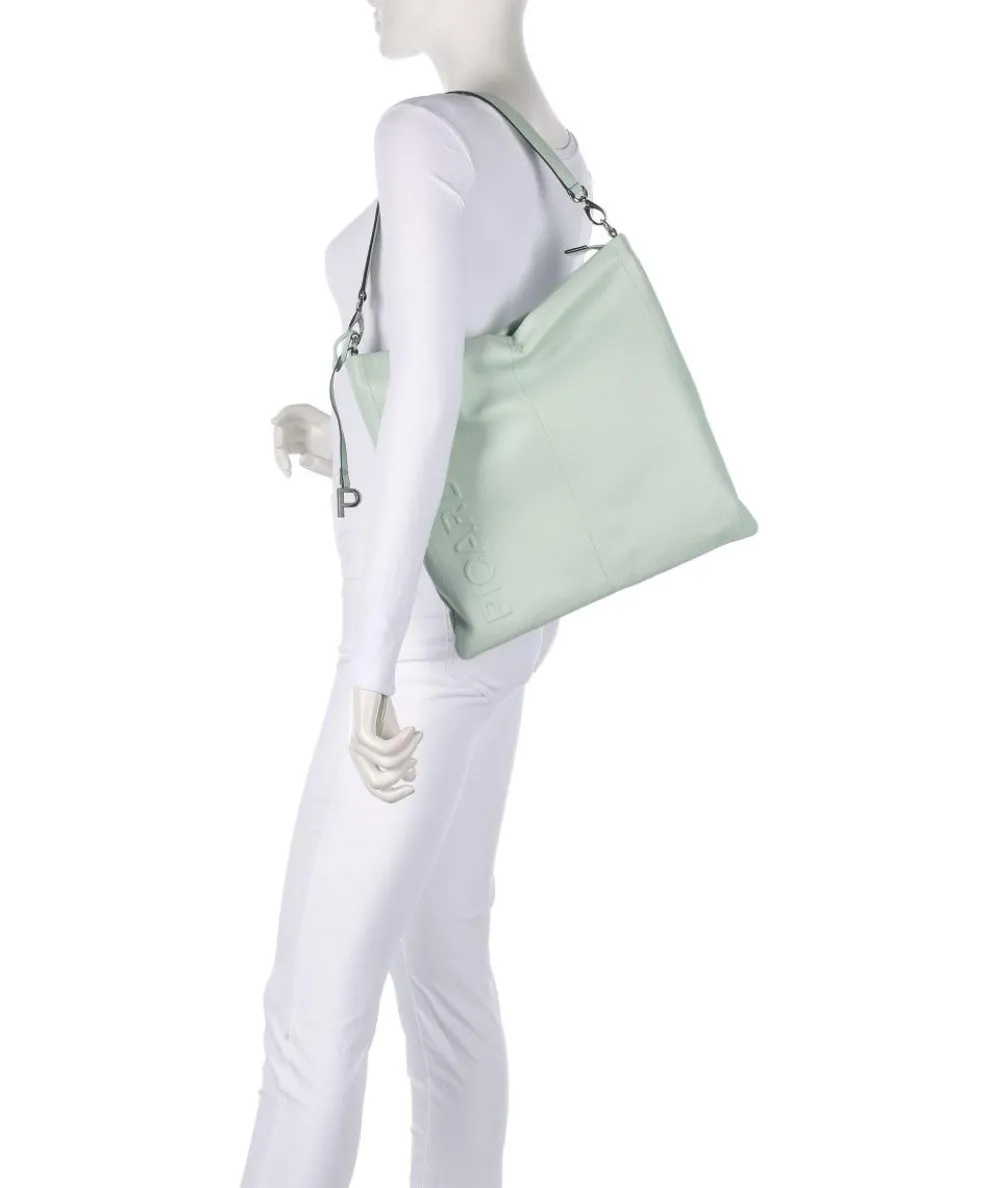Zoom Hobo bag grained cow leather mint green