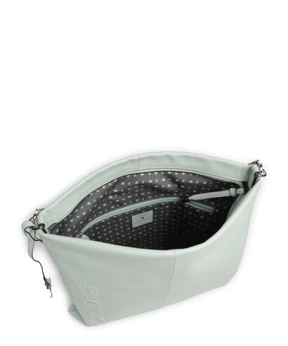 Zoom Hobo bag grained cow leather mint green