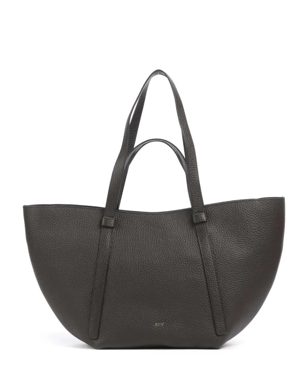 Tekla Cosmo Large Tote bag grained leather dark brown