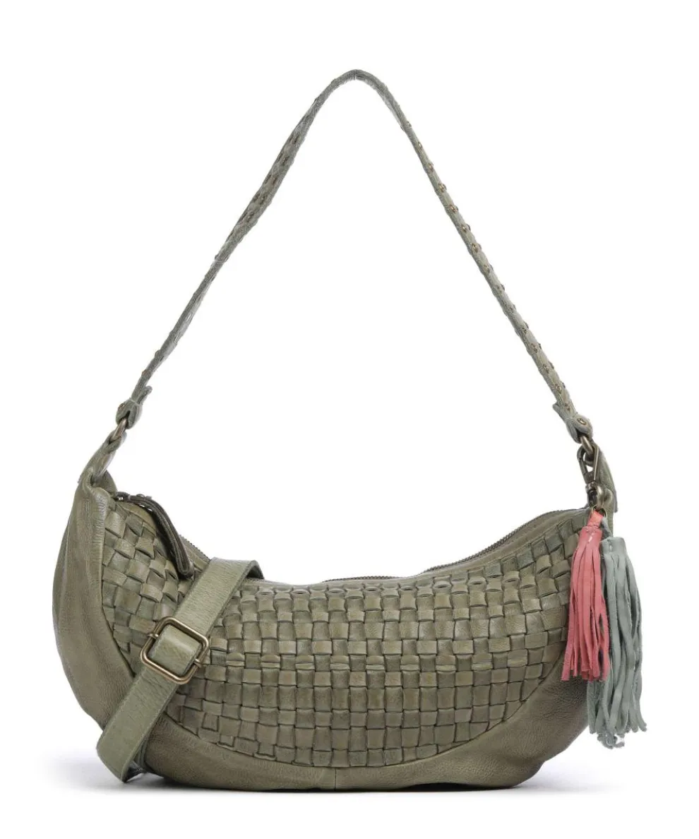 Venusweg 8 Hobo bag grained leather green