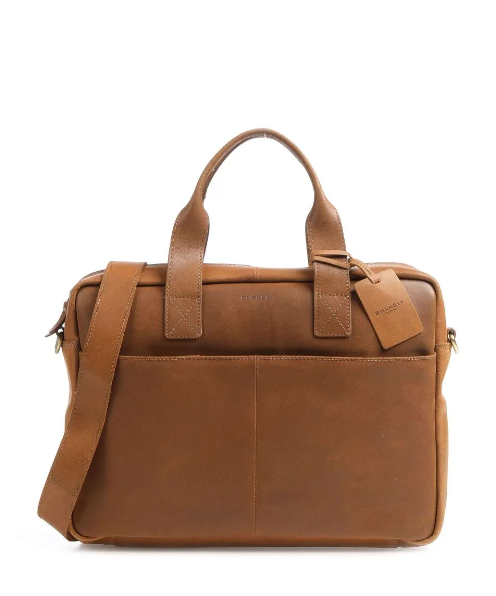 Vintage River Worker Briefcase 15″ fine grain leather cognac