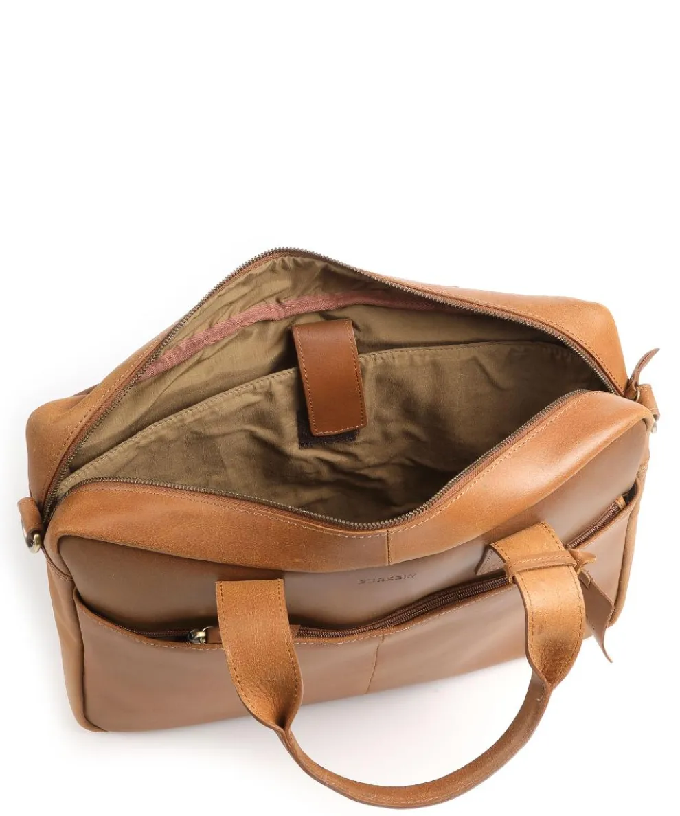 Vintage River Worker Briefcase 15″ fine grain leather cognac