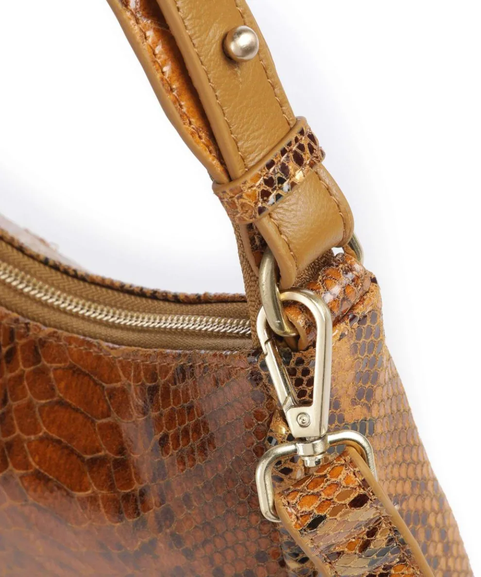 Vintage Veda Hobo bag fine grain leather light brown