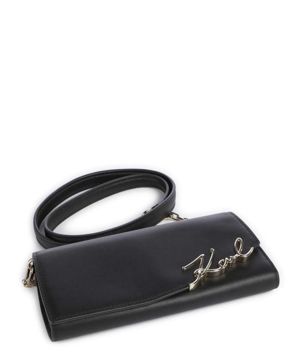 K/Signature Wallet fine grain cow leather black