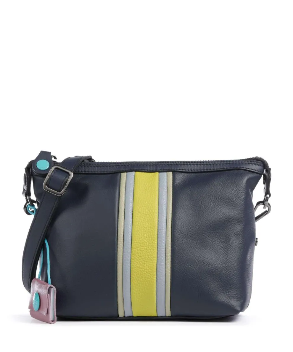 Stripes Funny Crossbody bag grained calfskin dark blue