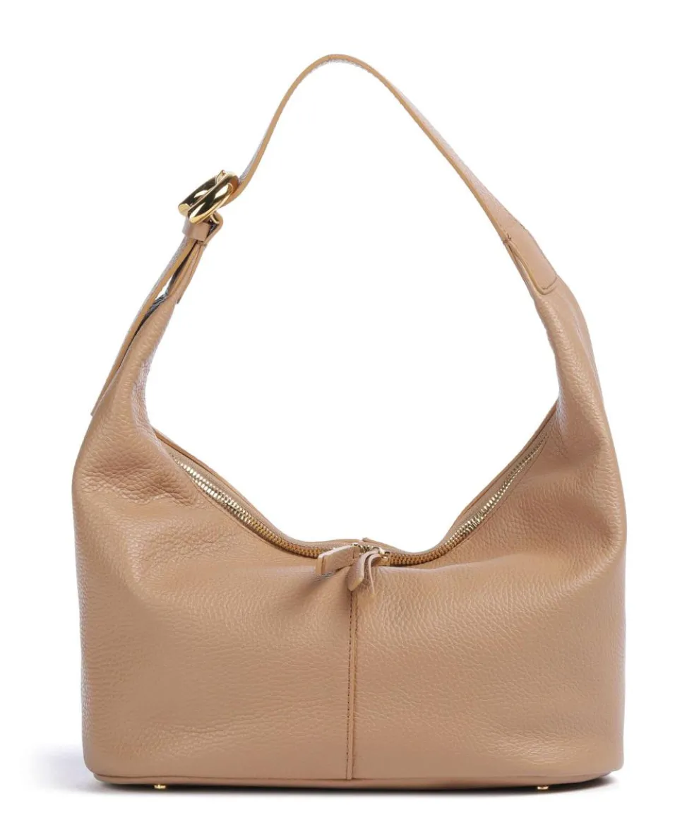 Fernanda Hobo bag grained cow leather light brown
