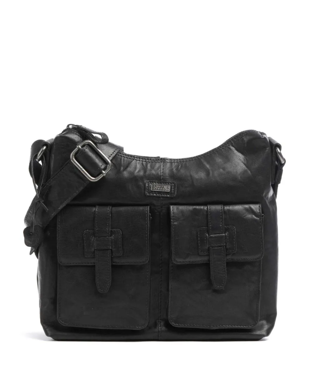 Bronco Hobo bag grained leather black