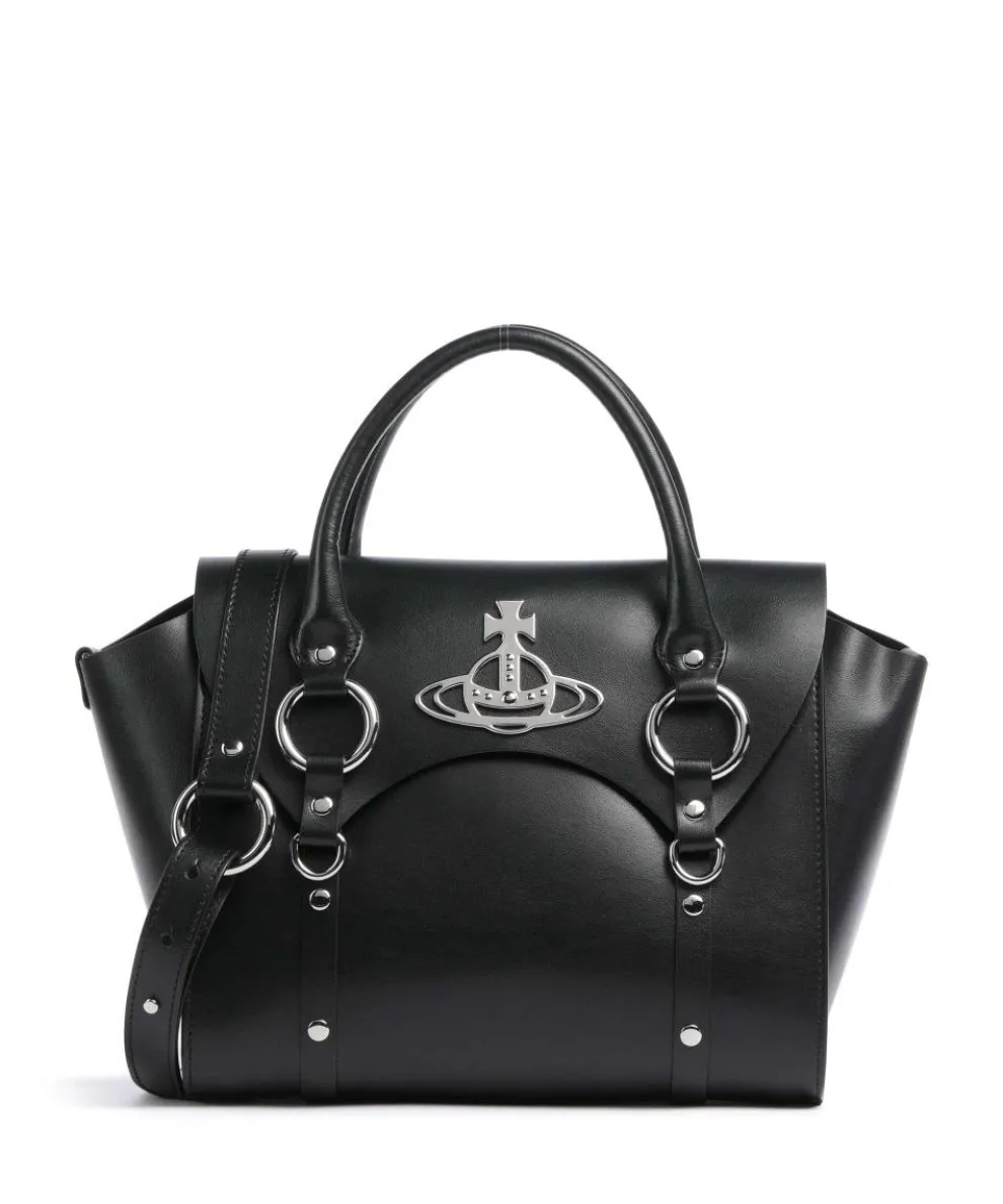 Betty Smooth Medium Handbag fine grain cow leather black