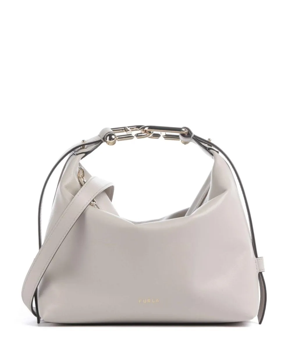 Tonie Mini Handbag fine grain leather light grey