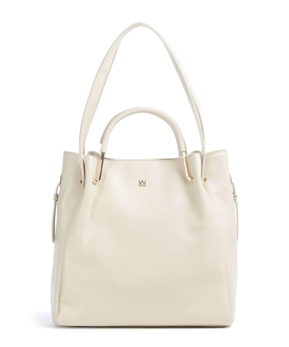 Alexandria Tote bag embossed cow leather cream