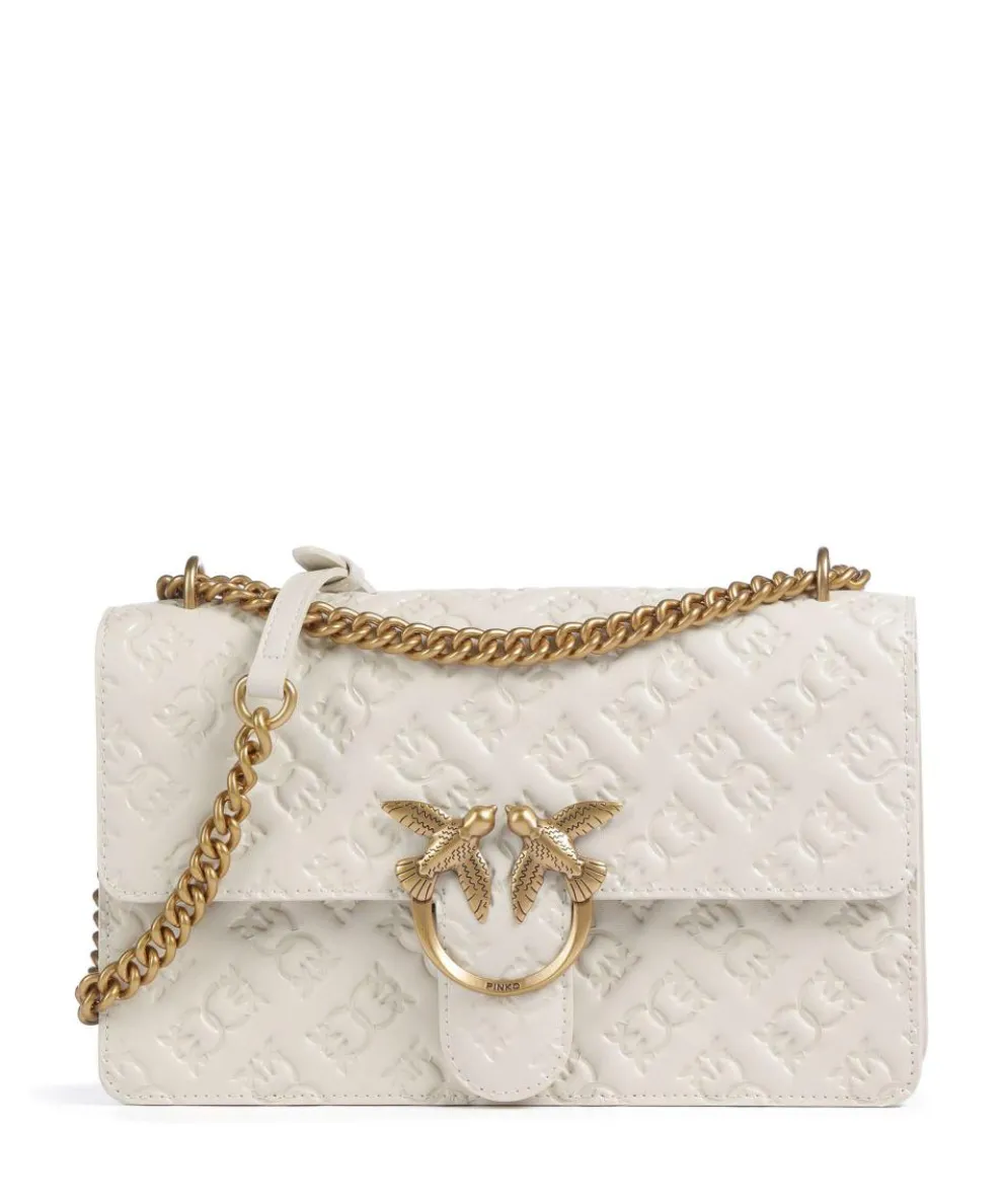 Love One Classic Shoulder bag embossed leather white