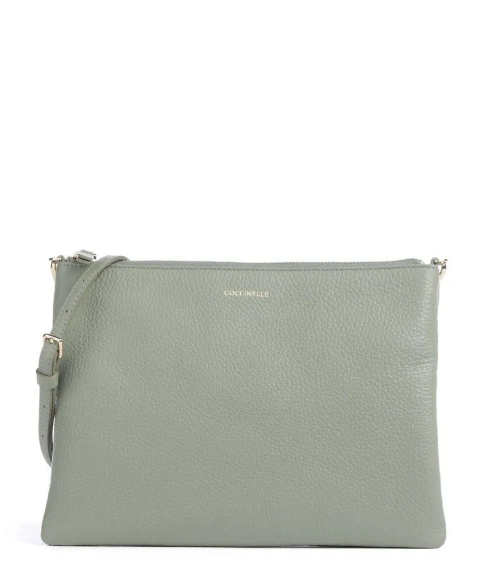 Best Crossbody bag grained leather greygreen