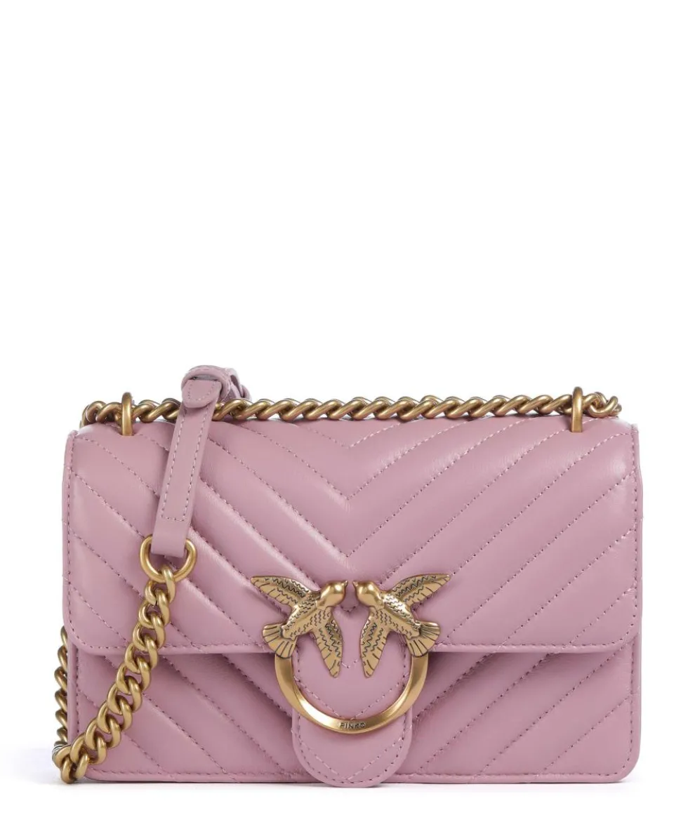 Love One Mini Shoulder bag fine grain leather violet