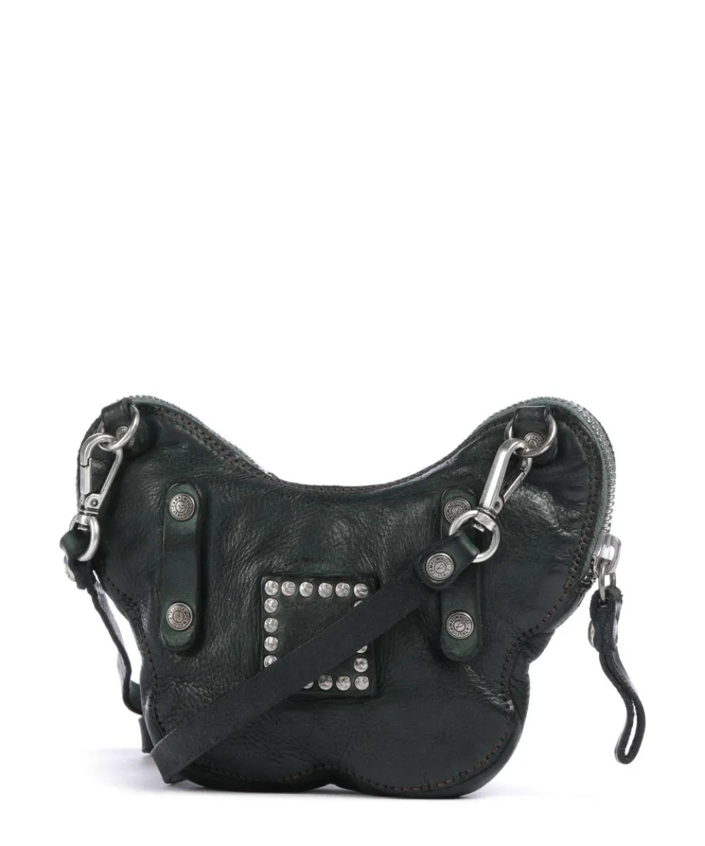 Crossbody bag cow leather dark green