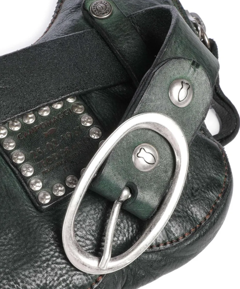 Crossbody bag cow leather dark green