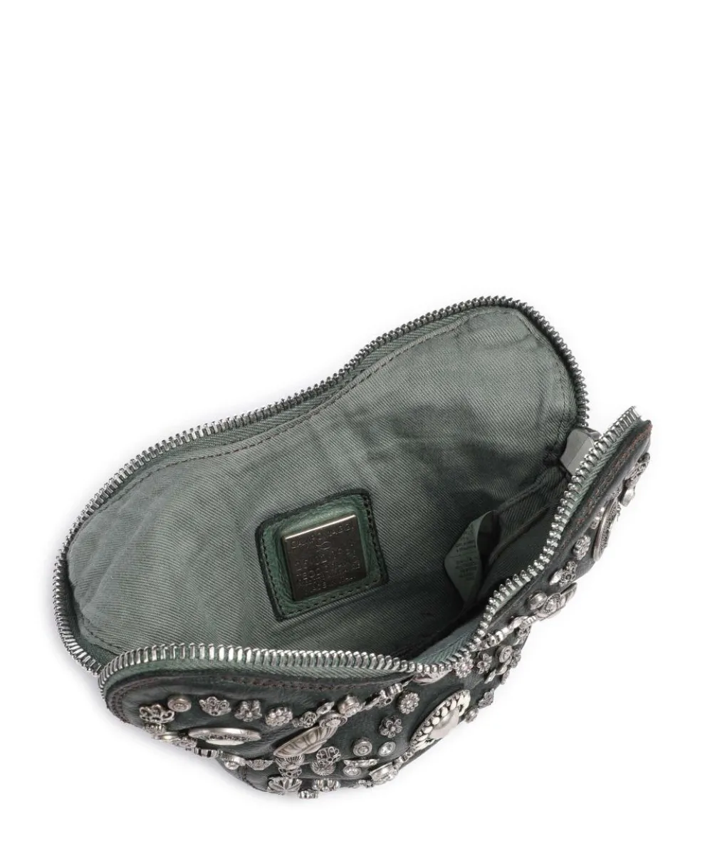 Crossbody bag cow leather dark green