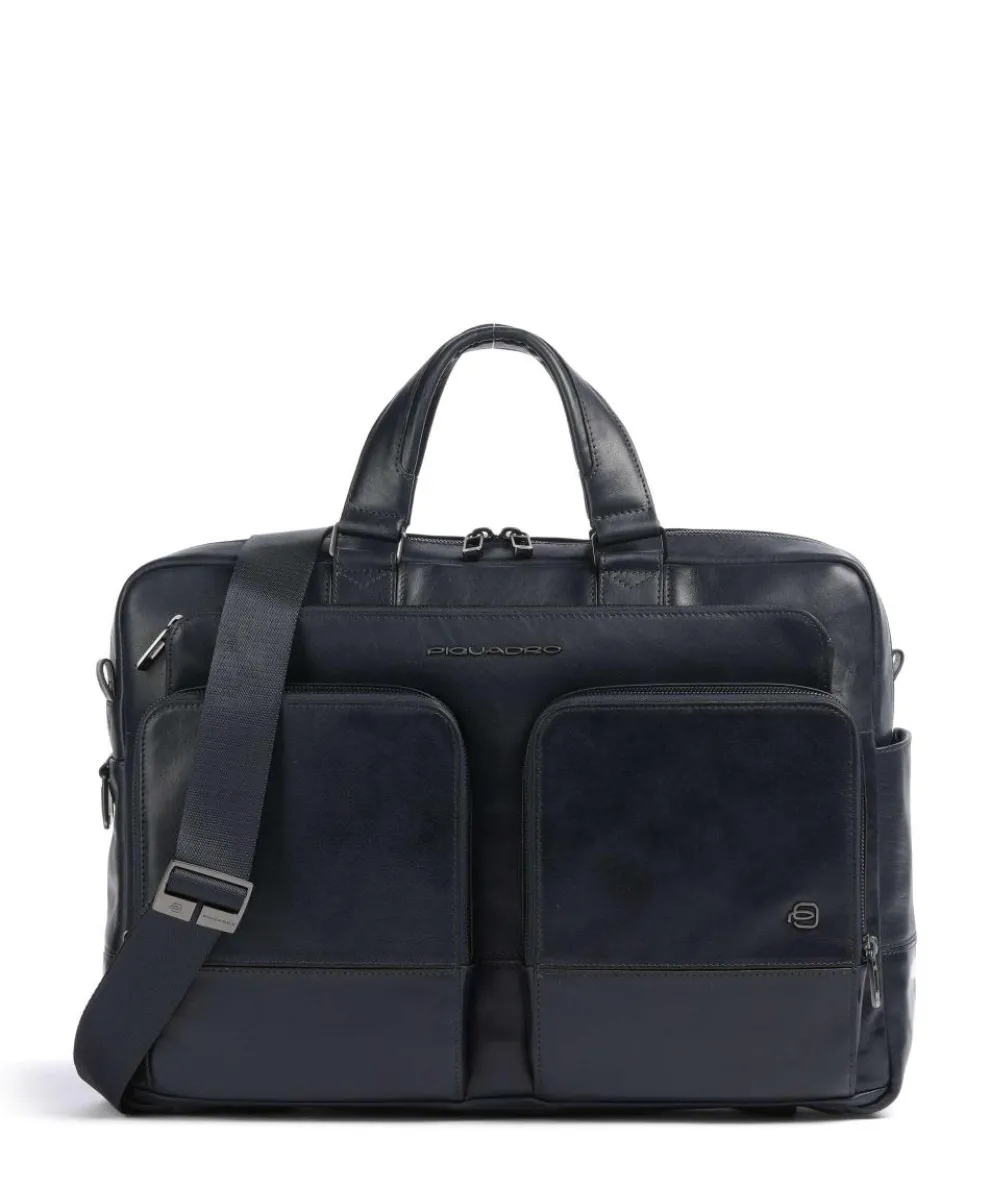 W136 Briefcase 15″ fine grain cow leather dark blue