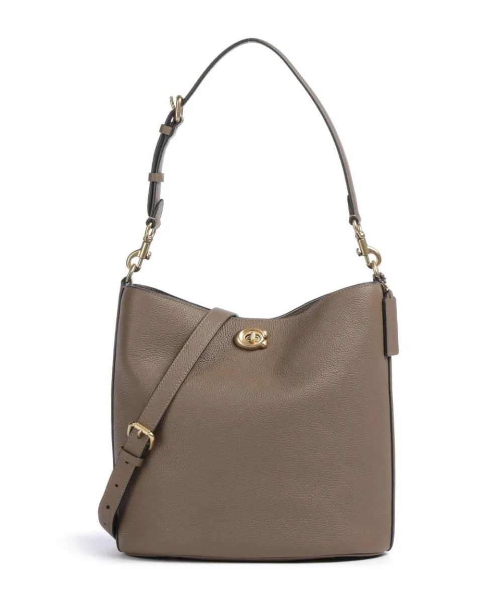 Willow Soft Hobo bag grained leather taupe