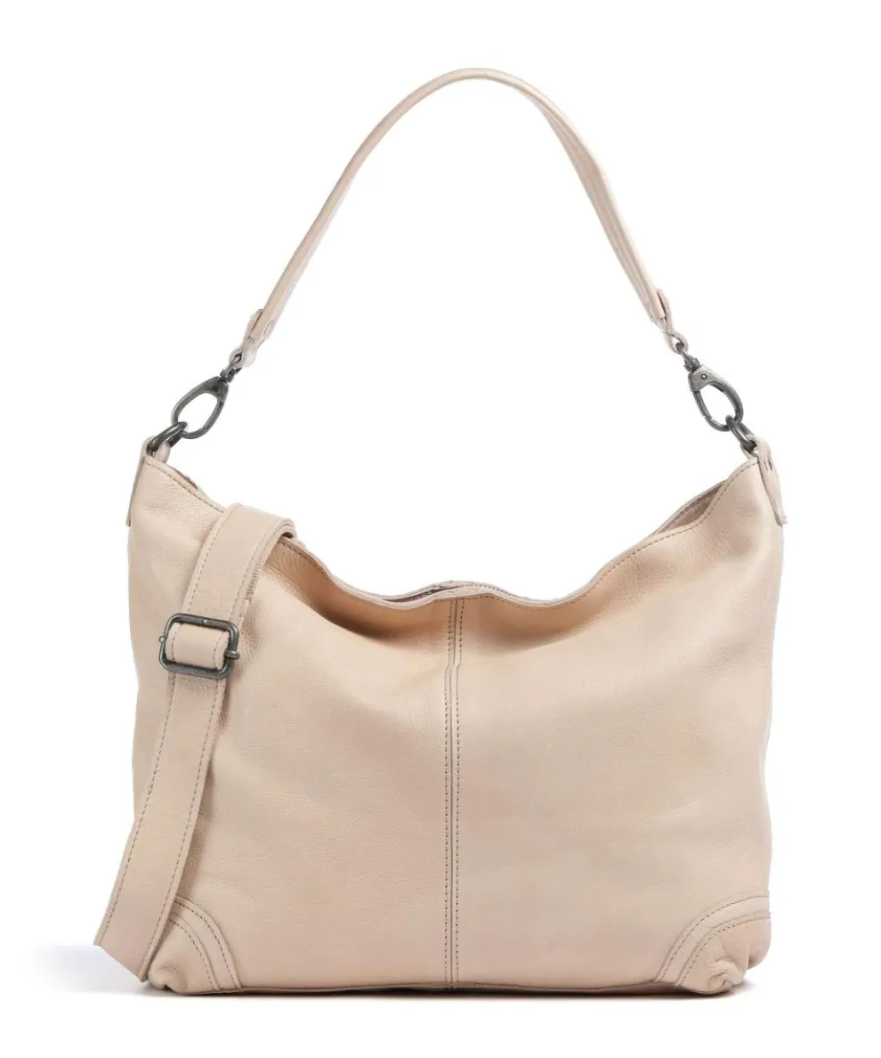 Washed Waxed Cow Bolivia Hobo bag pull-up cow leather beige