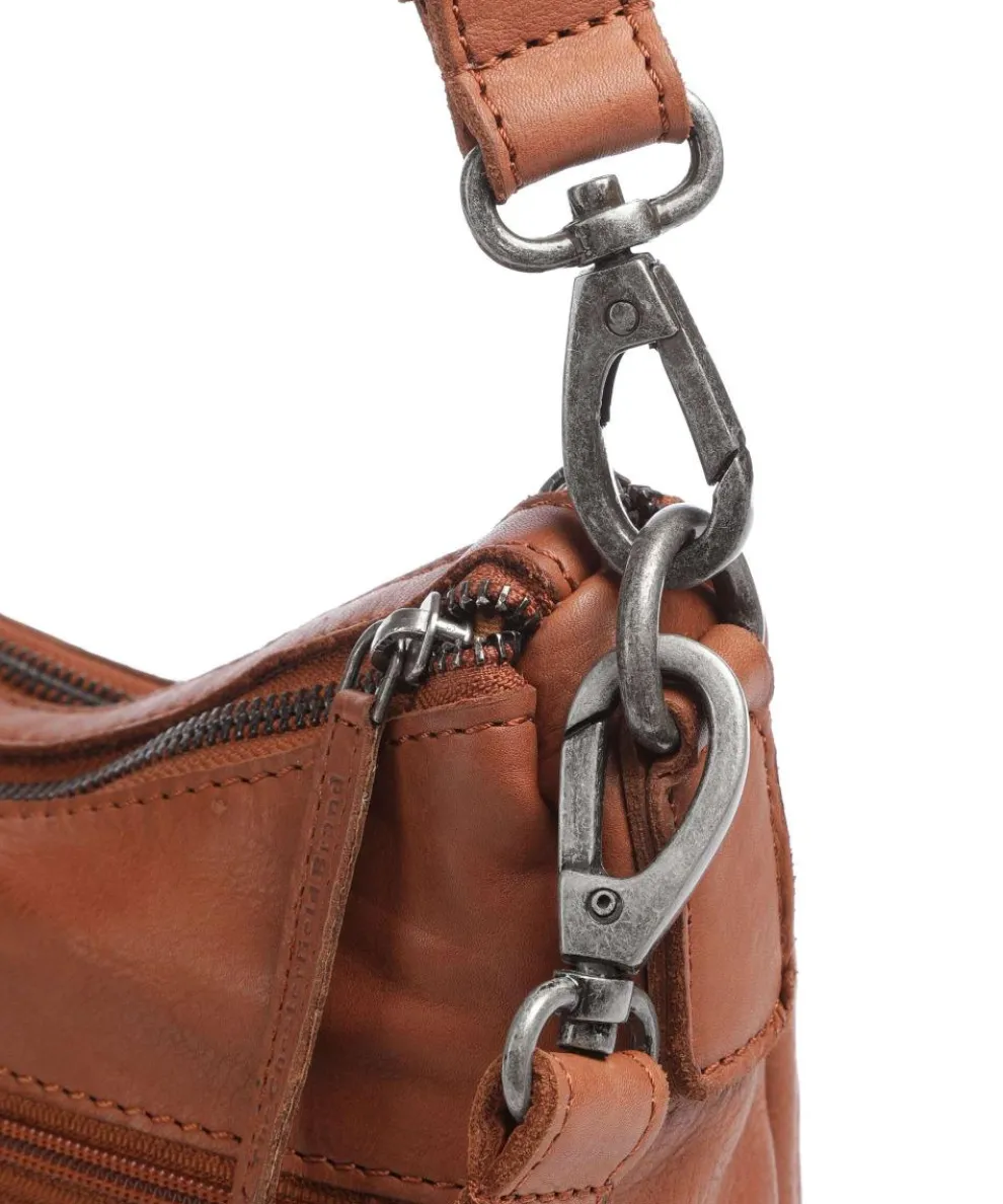 Washed Waxed Cow Caroline Shoulder bag grained cow leather cognac