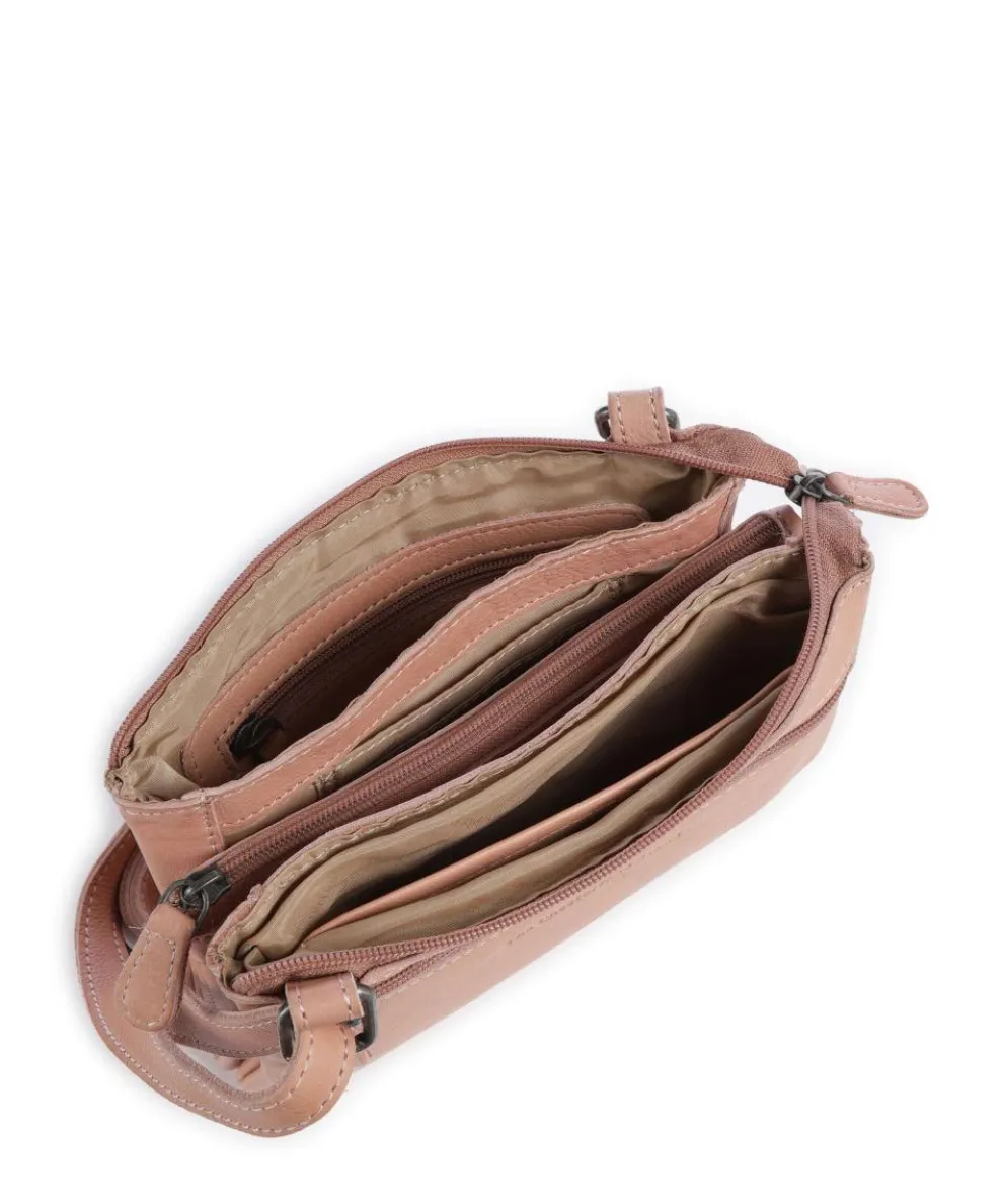 Washed Waxed Cow Osaka Crossbody bag grained cow leather antique pink