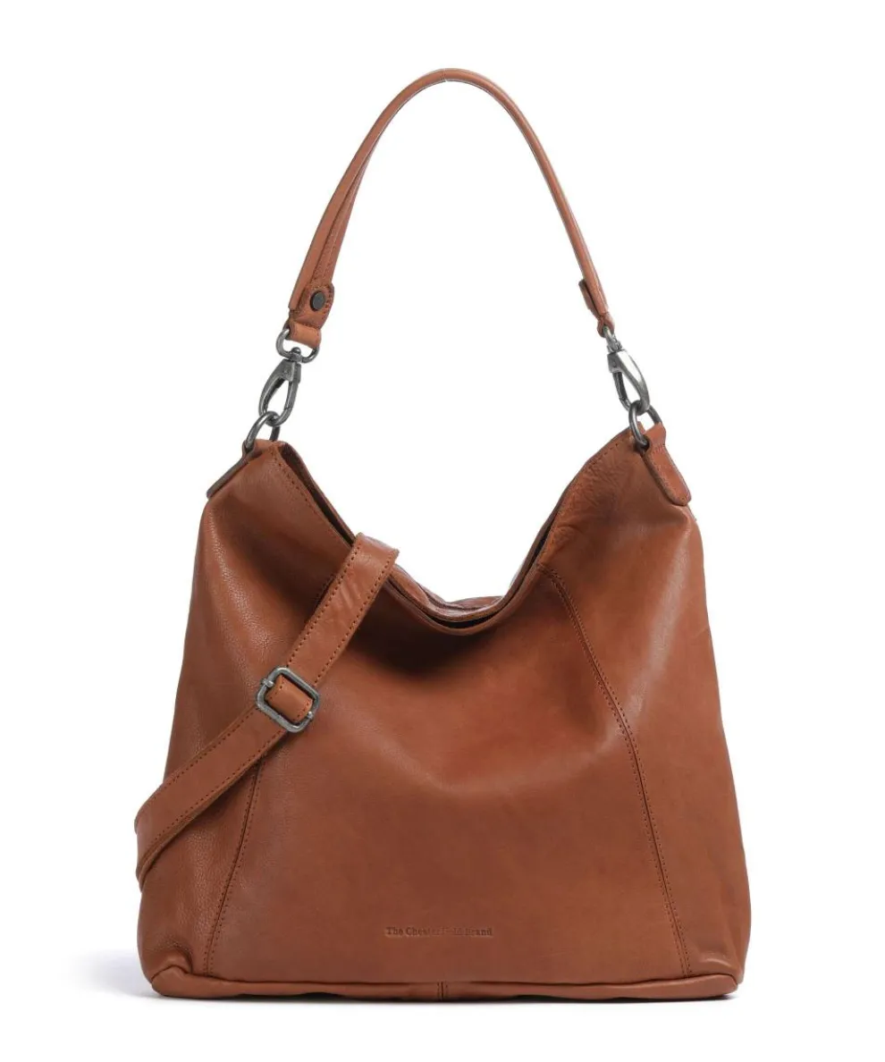 Washed Waxed Cow Sintra Hobo bag grained cow leather cognac