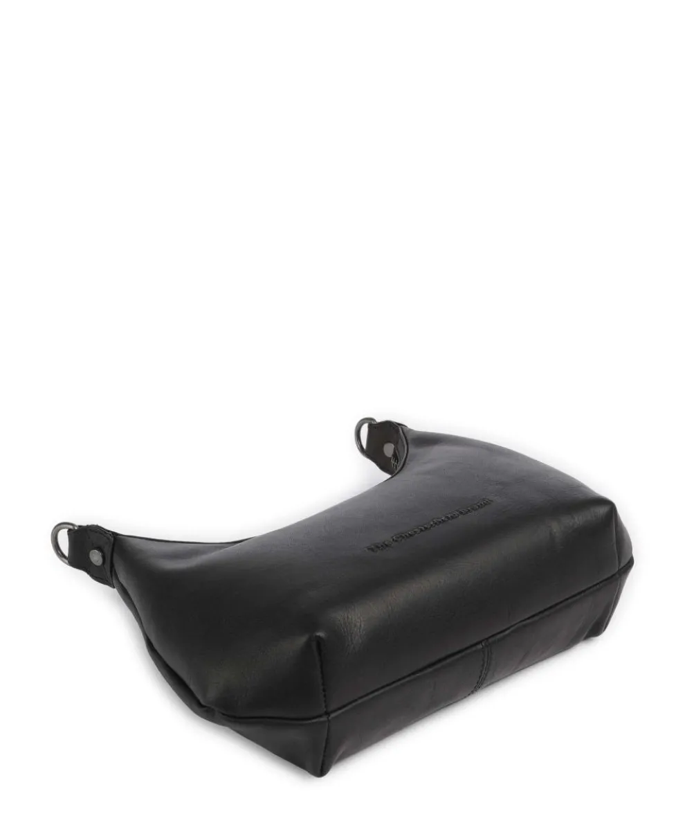 Wax Pull Up Cow Nancy Shoulder bag fine grain cow leather black
