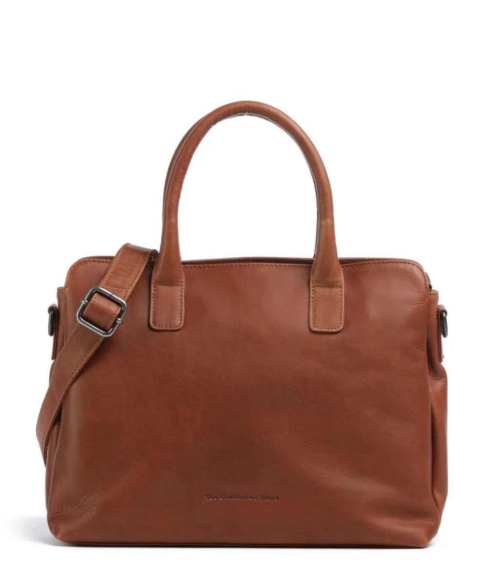 Wax Pull Up Cow Valmonte Handbag fine grain cow leather cognac