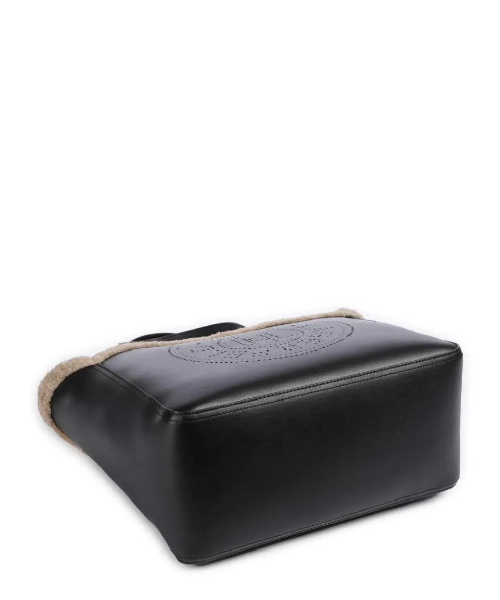 K/Circle Tote bag faux fur, leather black