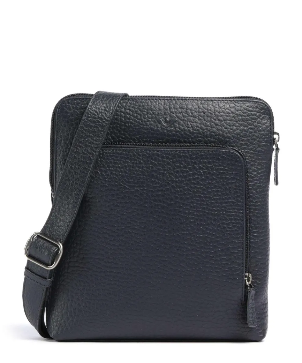 Hirsch Crossbody bag grained leather dark blue