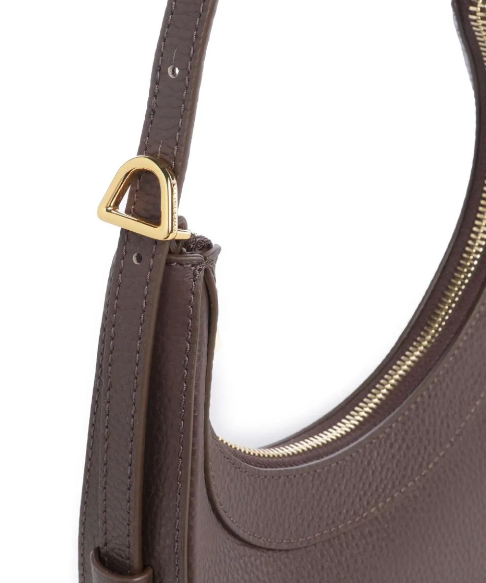 Whisper Shoulder bag grained cow leather dark brown