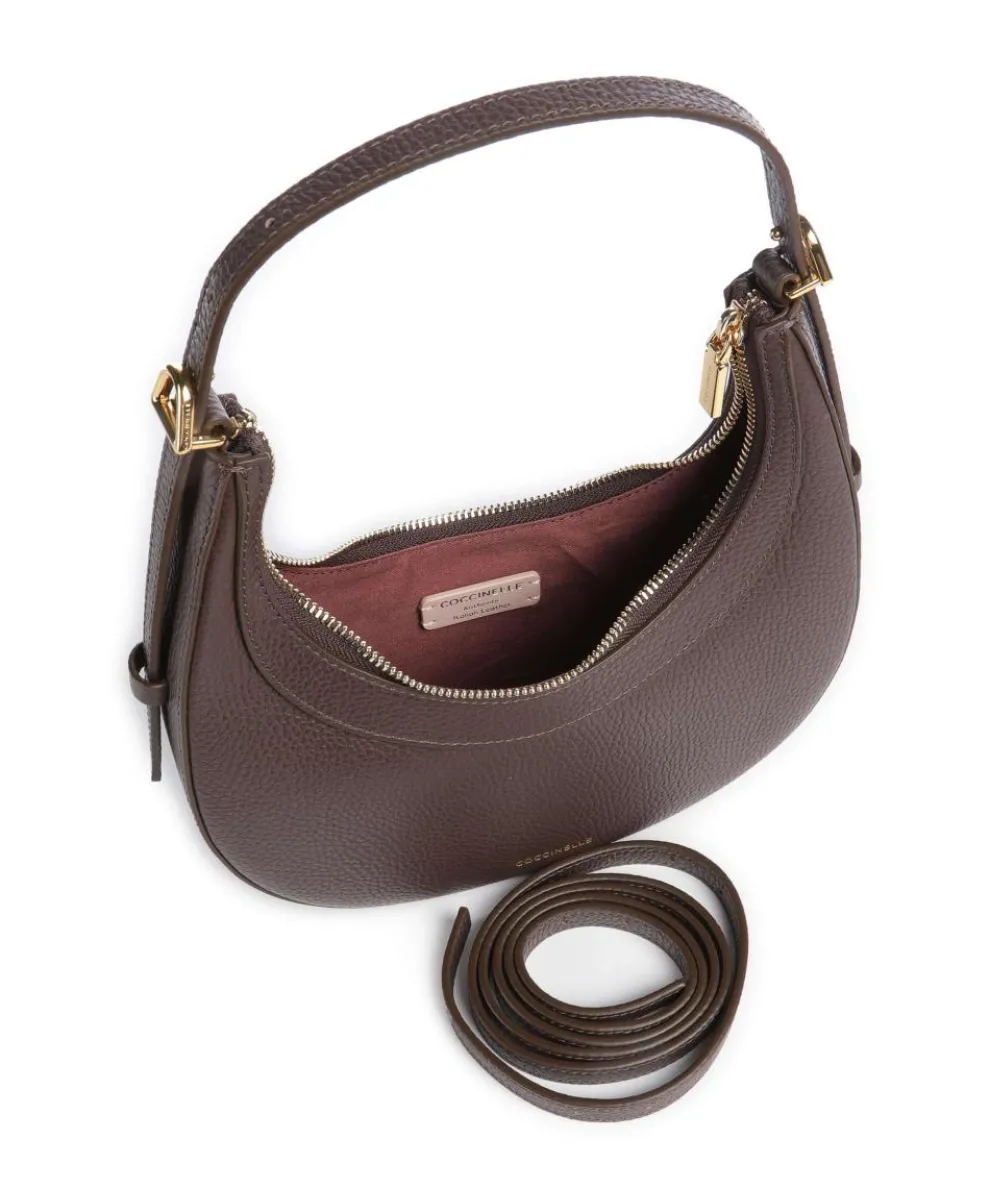 Whisper Shoulder bag grained cow leather dark brown