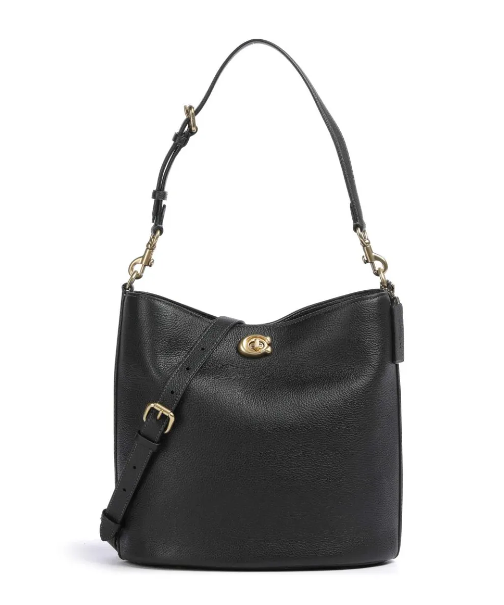 Willow Soft Hobo bag grained leather black