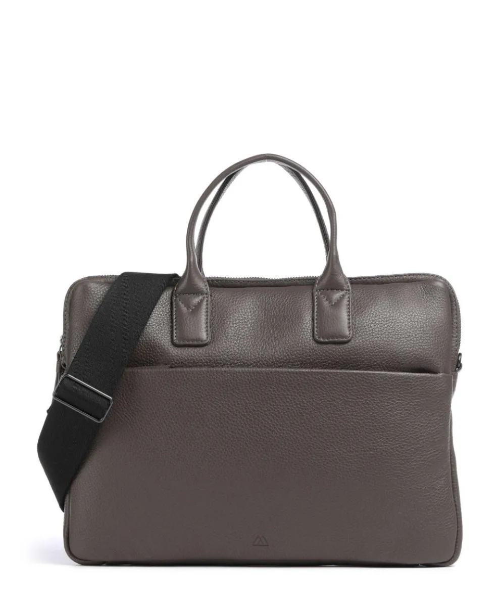 Wrap Briefcase 14″ grained cow leather mud