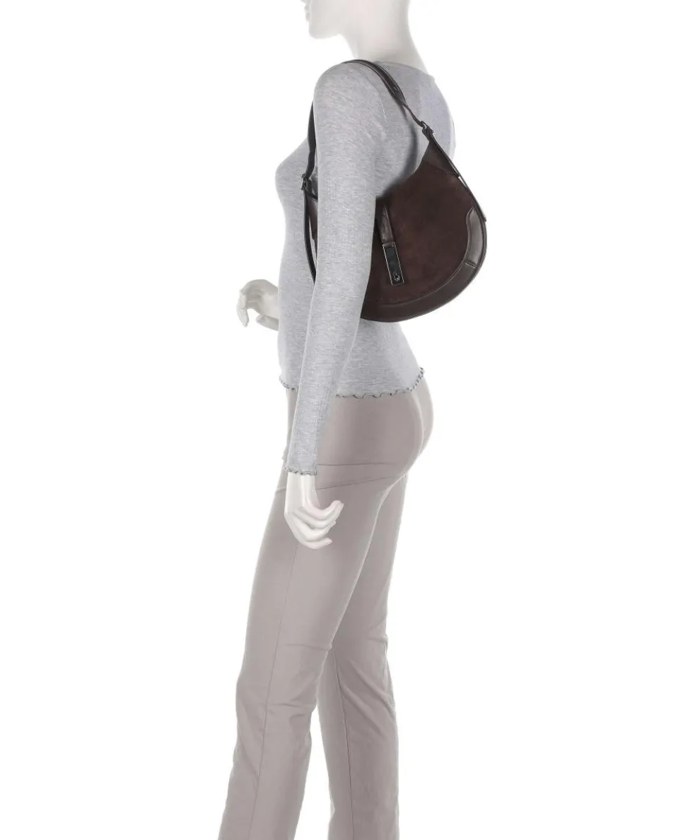 ID Collection Small Hobo bag fine grain cow leather, brushed cow leather dark brown