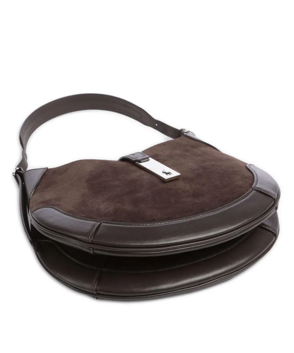 ID Collection Small Hobo bag fine grain cow leather, brushed cow leather dark brown