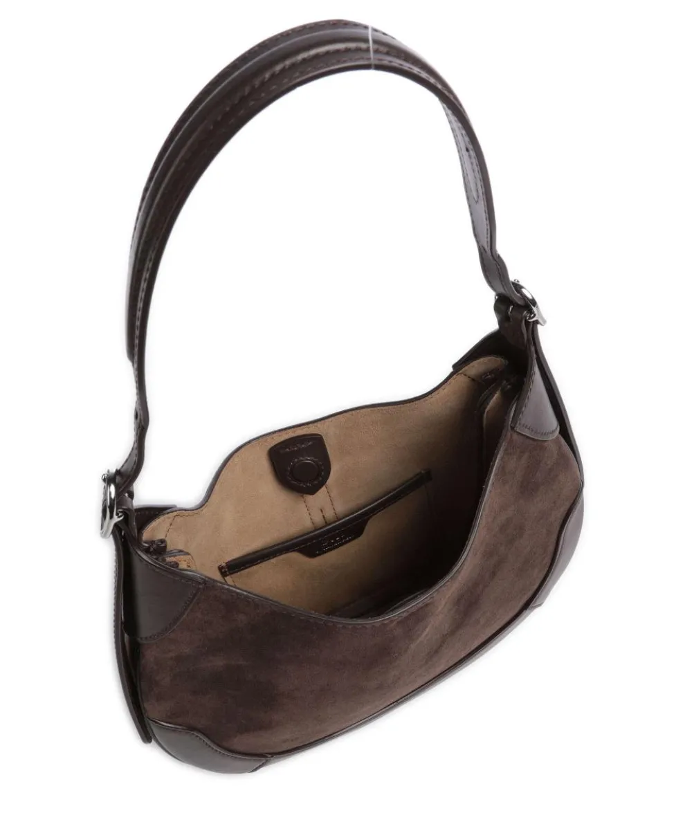 ID Collection Small Hobo bag fine grain cow leather, brushed cow leather dark brown