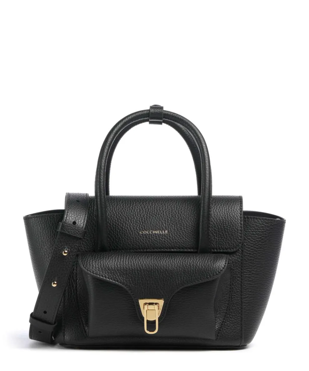 Beat Double Handbag grained cow leather black